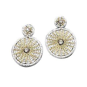 Tigerstars White Multi Bead Jumbo Disk Earring